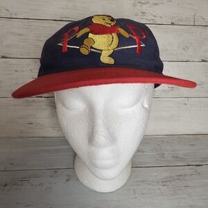 Vintage Winnie the Pooh POP Hat Cap Snap Back Red Blue 90 Fathers Day Disney Dad